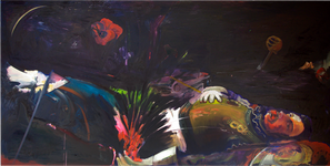 'Waterloo Road', 2015, oil on canvas, 105 x 210 cm.